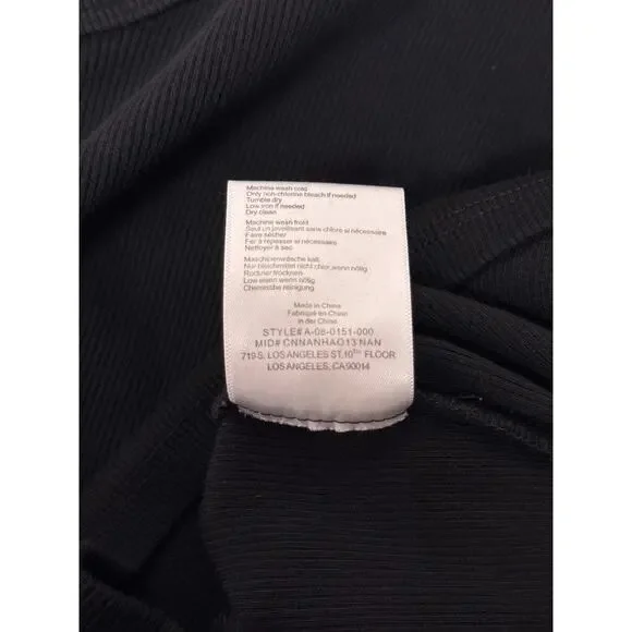 Anine Bing Top Medium Womens Black Ribbed Sleeveless Tank - Picture 10 of 10